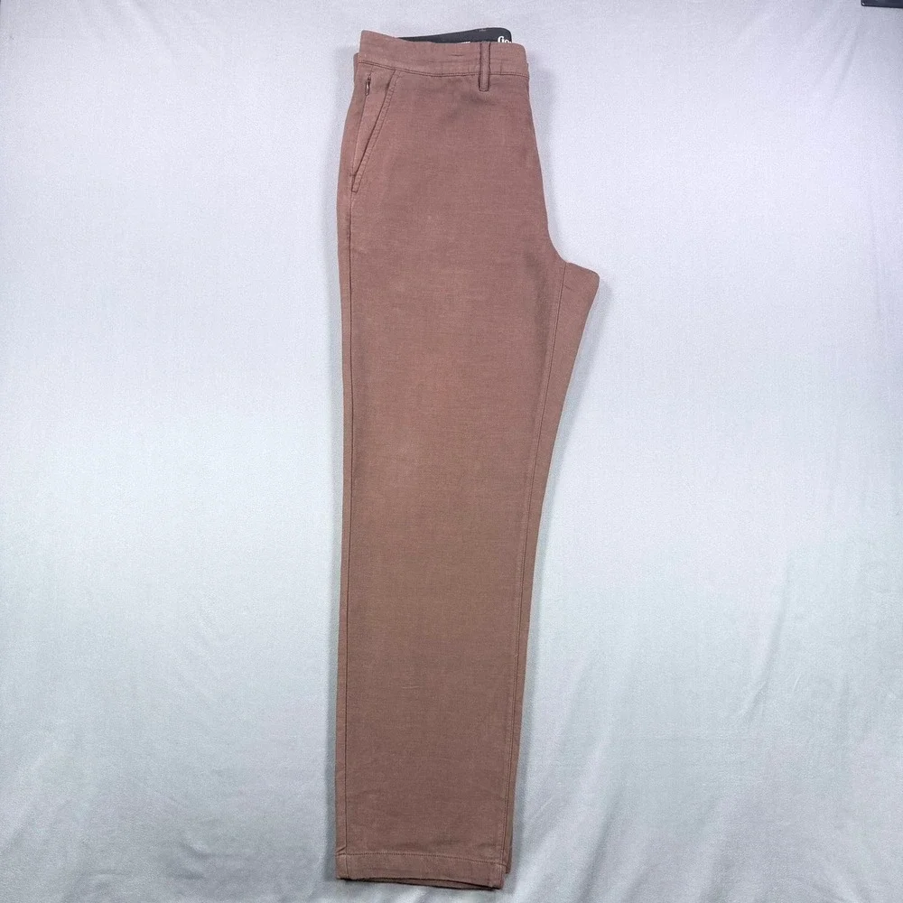 Goodfellow & Co Mens 32x30 Brown Cotton Blend Slim Fit Chino Stretch Casual Pant